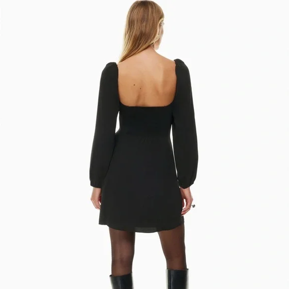 Aritzia Wilfred Black Novella Dress - Size 2 - Picture 3 of 14